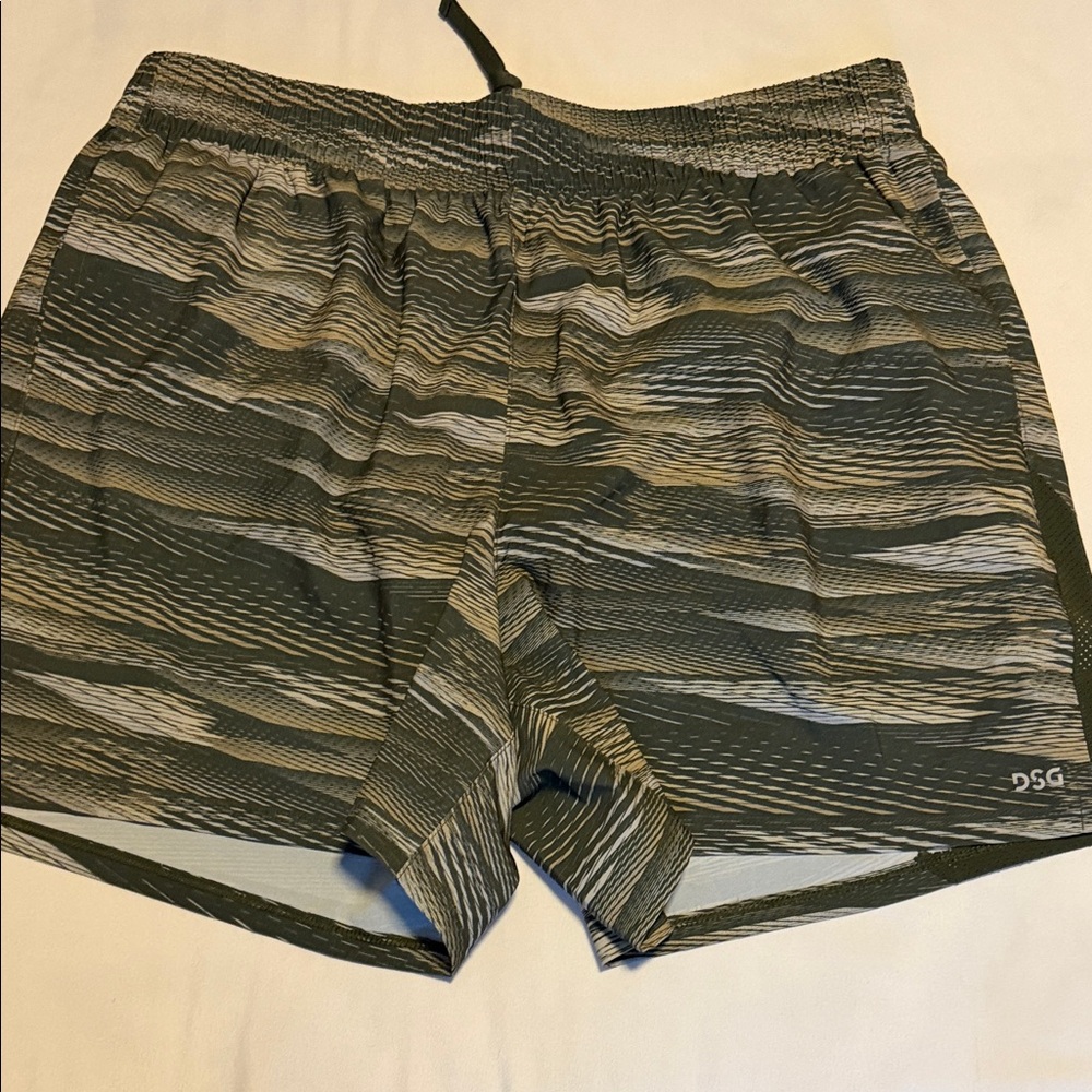DSG Men's Olive and Gray Patterned Swim  Shorts